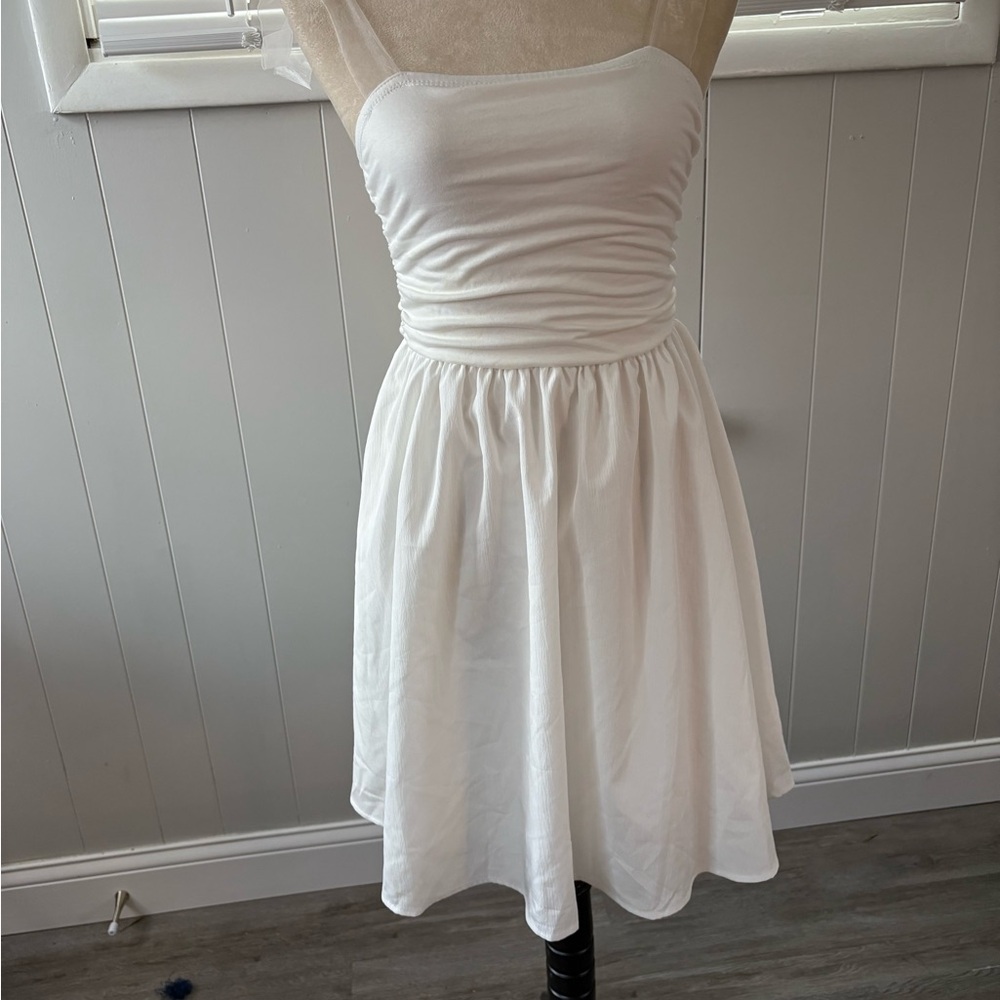 SHEIN White Strapless Kids Dress
